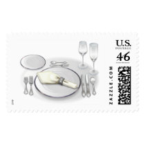 Wedding Place Setting Invitation postage