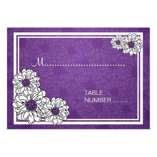 Wedding Placecards Dahlia Floral Purple Business Card