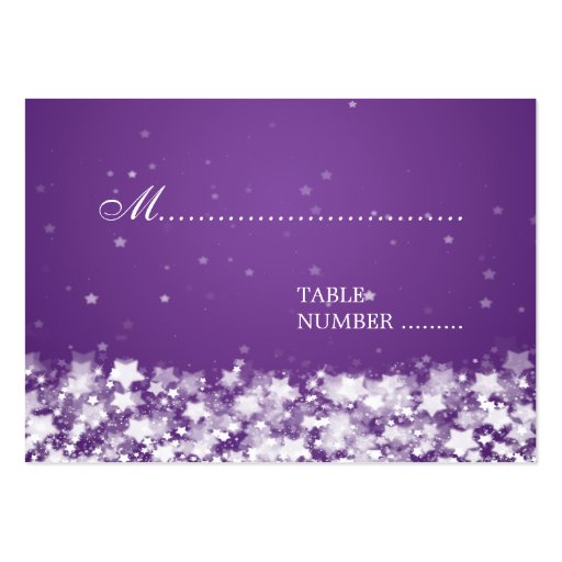 Wedding Placecards Dazzling Stars Purple Business Card Templates