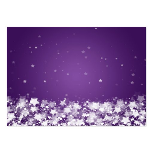 Wedding Placecards Dazzling Stars Purple Business Card Templates (back side)