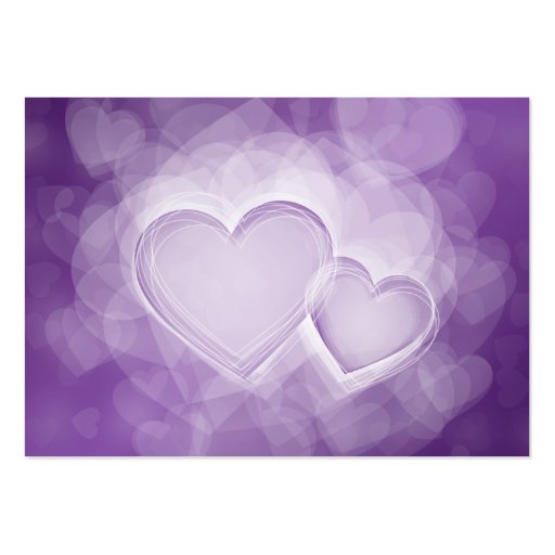 Wedding Placecards Modern Hearts Purple Business Card (back side)