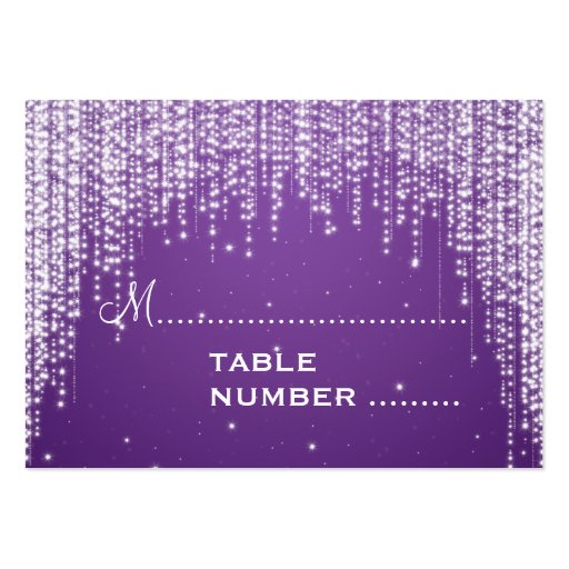 Wedding Placecards Night Dazzle Purple Business Card (front side)