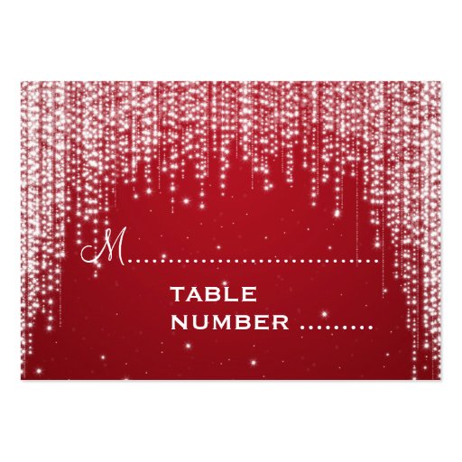 Wedding Placecards Night Dazzle Red Business Cards (front side)
