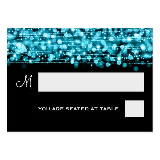 Wedding Placecards Party Sparkles Turquoise Business Card Templates (front side)