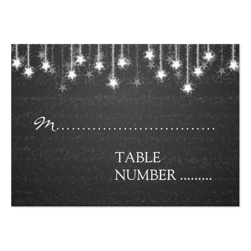 Wedding Placecards Shimmering Stars Black Business Cards