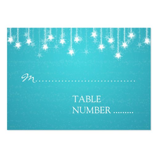 Wedding Placecards Shimmering Stars Blue Business Card Templates (front side)