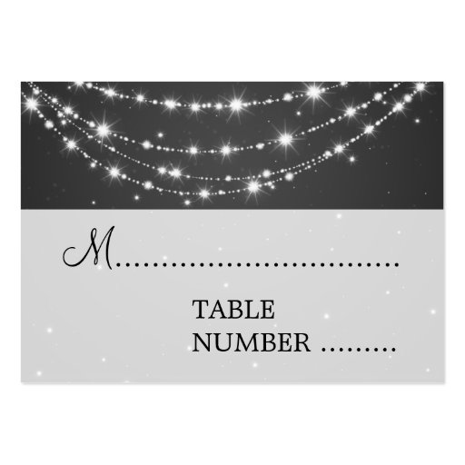Wedding Placecards Sparkling Chain Black Business Card Templates (front side)