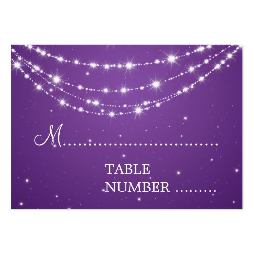 Wedding Placecards Sparkling Chain Purple Business Card (front side)