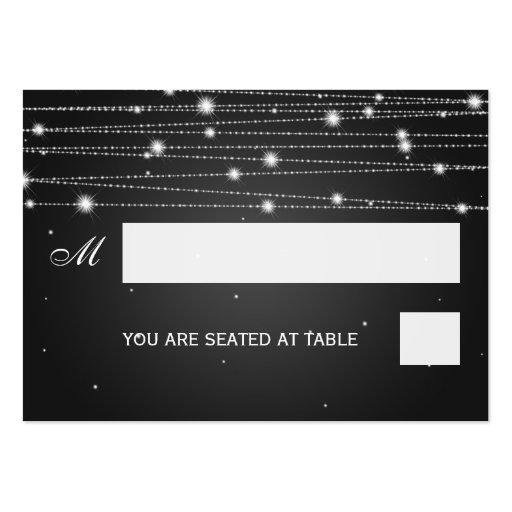 Wedding Placecards Sparkling Lines Black Business Card Templates (front side)