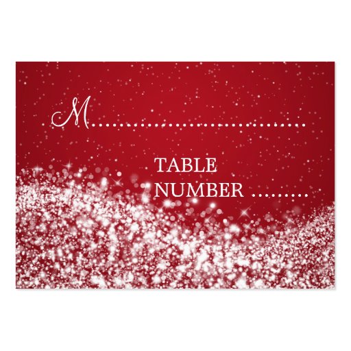 Wedding Placecards Sparkling Wave Red Business Card Templates (front side)