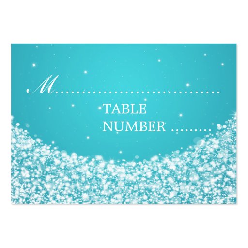 Wedding Placecards Star Sparkle Blue Business Card (front side)