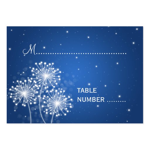 Wedding Placecards Summer Sparkle Sapphire Blue Business Card Templates (front side)