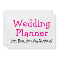 Wedding Planner Boss Any Questions Custom Announcements