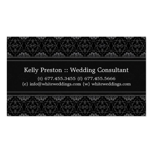 Wedding Planner Business Card (back side)