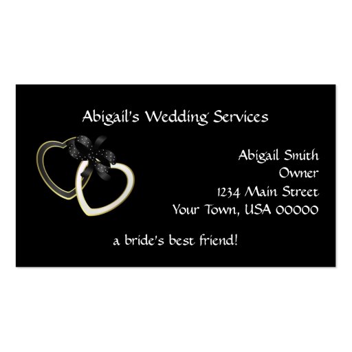 Wedding Planner Business Card (front side)