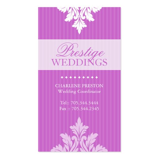 WEDDING PLANNER BUSINESS CARD (front side)