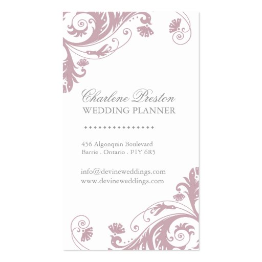 Wedding Planner Business Card (back side)
