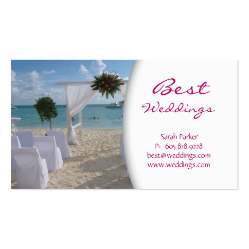 Wedding Planner Business Card Beach