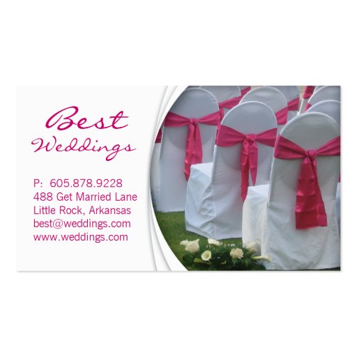 Wedding Planner Business Card Pink (front side)