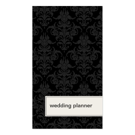 Wedding Planner Business Card Professional Damask (front side)