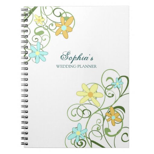 wedding-planner-custom-name-spring-floral-notebook-zazzle