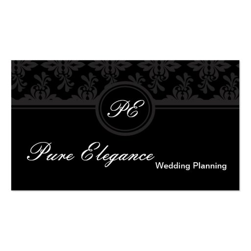 Wedding Planner Damask Filigree Business Card (front side)