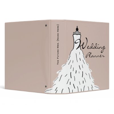 Wedding Planner Attire on Wedding Planner   Feathery Wedding Dress 3 Ring Binder From Zazzle Com