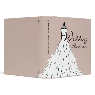 Wedding Planner - Feathery Wedding Dress 3 Ring Binder