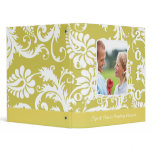Wedding Planner Gold Lime Damask  Engagement Photo Binder