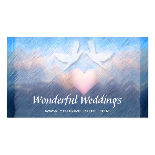 Wedding Planner Heart Doves Business Card (front side)