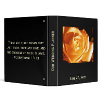 Wedding Planner Orange Rose Photo and Quote Binder