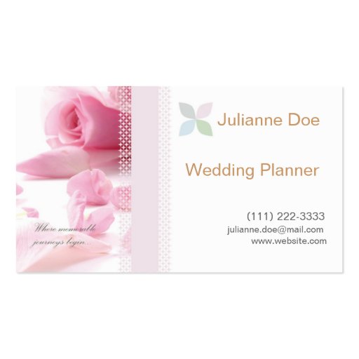 Wedding Planner Personal Card Business Card Templates (front side)