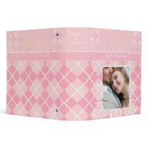 Wedding Planner Pink Argyle Heart Swirl-Your Photo binders by samack Wedding Planner Pink Argyle Heart Swirl-Your Photo binders