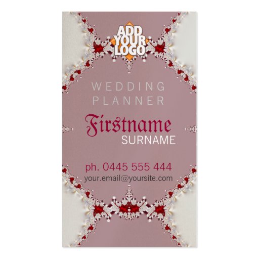 Wedding Planner Royal Business Card (front side)
