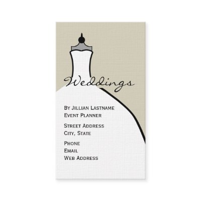 Wedding Planner - Wedding Dress Form Business Card Template