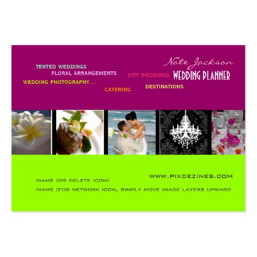Wedding Planners Portfolio template Business Card (front side)