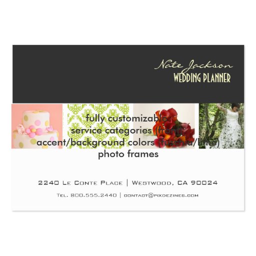 Wedding Planners Portfolio template Business Card (back side)