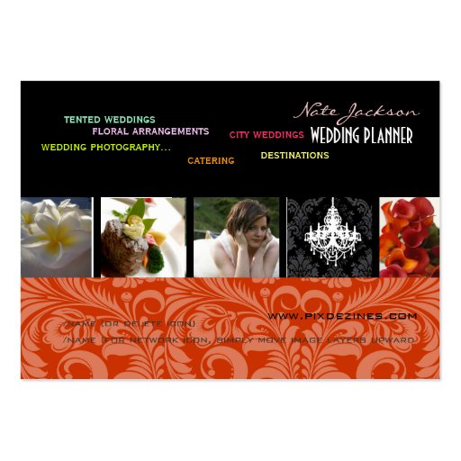 Wedding Planners Portfolio template Business Card (front side)