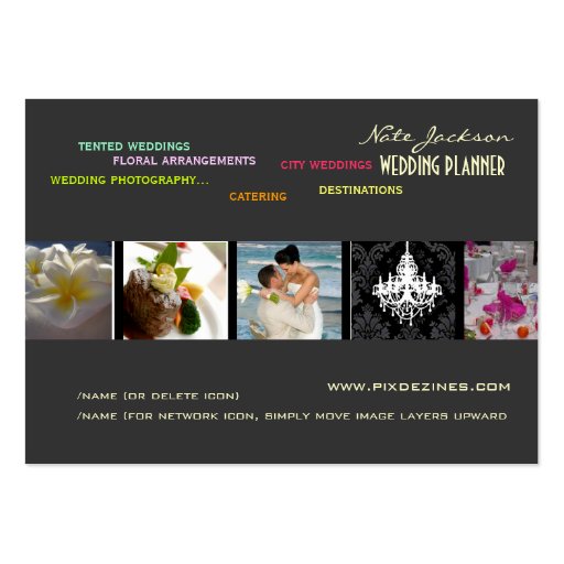 Wedding Planners Portfolio template Business Cards (front side)