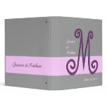 Wedding Plum Pink Silver Planner Monogram Binder