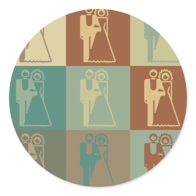 Wedding Pop Art Round Stickers