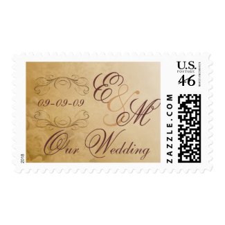 Wedding Postage - Antique Monogram stamp