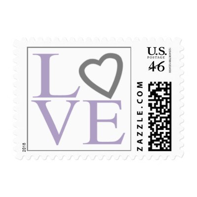 Wedding Postage Love Stamps Lavender And gray