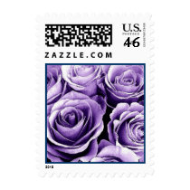 Wedding Postage PURPLE Roses Customizable Stamp
