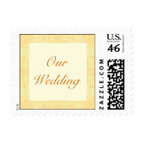 Wedding Postage Stamp - Cream Ivory Gold Pattern
