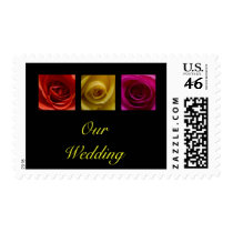 Wedding Postage Stamp - Roses pink yellow orange