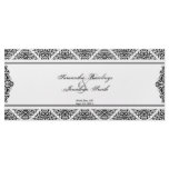 Wedding Program - Black and White Damask Rack Card Design