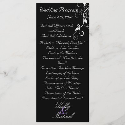 weddingprogramblackwhiteclassychicsimple wording and layout credited 