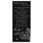 wedding,program,black,white,classy,simple,chic custom rack cards