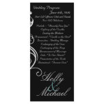 wedding,program,black,white,classy,simple,chic rack card